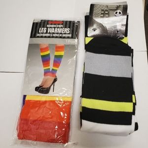 Leg warmers lot of 2 rainbow and nightmare before Christmas